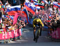 Primoz Roglic has won the 20th stage of the Giro d'Italia and taken the pink jersey.