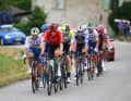 Le trio composé de Zimmermann, Mathieu Burgaudeau et Jonathan Castroviejo était le dernier vestige d'un groupe de tête de 14 coureurs qui s'était détaché après le premier classement de la montagne.