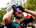 Jordi Meeus von Bora-Hansgrohe ist der überraschende Sieger der Schlussetappe in Paris.