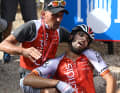 Völlig ausgepumpt: Jesus Herrada hat alles gegeben, um die 11. Etappe der Spanien-Rundfahrt zu gewinnen. La Vuelta, 6. September 2023.