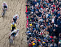 Drei Belgier und ein Niederländer in Action beim Duinencross in Koksijde: Michael Vanthourenhout, Mathieu van der Poel, Wout van Aert und Laurens Sweeck.