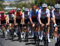 Im Peloton machten allen voran die Teams UAE Team Emirates und Jayco-AlUla die Nachführarbeit