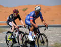 Mark Stewart (Team Corratec - Vini Fantini) tente une échappée avec Silvan Dillier (Alpecin-Deceuninck)
