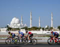 The five riders led the way for a long time, but were caught by the peloton with less than 20 kilometres to go