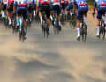 Crosswinds caused the riders a bit of trouble at times...