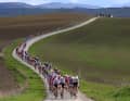 The route took the riders along the famous white roads of Tuscany