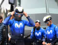 Auf einen kalten Tag musste sich nicht nur das Team Movistar, sondern das gesamte Peloton einstellen.