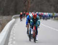Because the pace was fast. Many riders tried to fight their way into the group of the day, including Mads Pedersen.