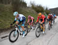 A nine-man breakaway group formed during the race around the German Nikias Arndt (front)