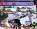 Tadej Pogacar, Sieger der 3. Etappe der Katalonien-Rundfahrt 2024