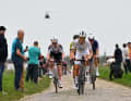 The four-strong breakaway group around Lotte Kopecky (front) only lasted a short time