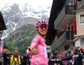 The race starts in Selva di Val Gardena. Tadej Pogacar is in good spirits before the start