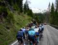 First, Georg Steinhauser and nine other riders break away from the peloton