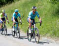 The sprinters around Mark Cavendish are left behind early on in the mountainous terrain