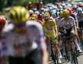Meanwhile, the peloton allowed the leading group to pull away