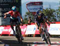Primoz Roglic (right) wins stage 4 of the Vuelta a Espana 2024 and takes the red jersey