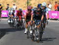 On the final climb Primoz Roglic (front) attacked out of the peloton