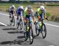 Die Ausreißergruppe des Tages besteht aus fünf Fahrern, wird aber zu Beginn des Schlussanstiegs wieder eingeholt ...