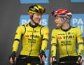 Ihm stellen sich unter anderem entgegen: Titelverteidiger Matteo Jorgenson (l.) und Topfavorit Jonas Vingegaard.