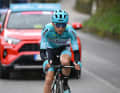 After the start of the race, one breakaway rider pulled away: Manuele Tarozzi
