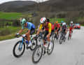 A seven-rider breakaway group determines the action