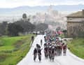 But rain started to fall shortly after the start.