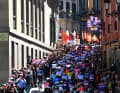 Out of the Basque city, the peloton meandered in neutralised mode.
