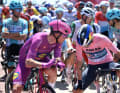 Primoz Roglic (right) started stage 8 of the Giro d'Italia 2025 as the overall leader