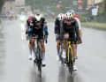 Seven riders, including Wout van Aert, were part of the first leading group.