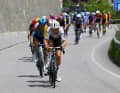 The group was roughly halved on the climb to the Passo del Tonale. The Germans Marco Brtenner, Florian Stork and Georg Steinhauser were among them.