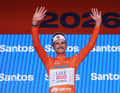 Jay Vine (UAE Team Emirates – XRG) lors de sa victoire au Tour Down Under 2026.