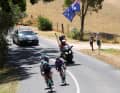 Pendant ce temps, un groupe de quatre coureurs a mené la course. Luke Plapp (Jayco AlUla), Pascal Eenkhoorn (Soudal Quick-Step), Robert Stannard (Bahrain - Victorious) et Pavel Novak (Movistar) ont longtemps roulé devant le peloton.