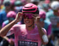 Afonso Eulálio (Bahrain Victorious) verteidigte das Rosa Trikot.