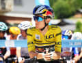 BEAUFORT, FRANCE – 14 JUNE: Luke Tuckwell of Australia and Team Luke Tuckwell (Red Bull – BORA – hansgrohe) started the day in the yellow jersey.