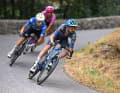Valentin Paret-Peintre (front, Soudal – Quick Step) was busy collecting mountain points along the way.