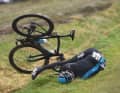 Un atterrissage difficile : Thomas a souvent fait des chutes spectaculaires, mais la plupart du temps sans gravité, comme ici lors de la course ventée Gand-Wevelgem en 2015.