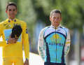 Alberto Contador (à gauche) et Lance Armstrong n'avaient plus grand-chose à se dire à la fin du Tour de France 2009.