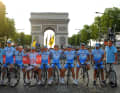 The riders of Team Gerolsteiner at the end of the 2008 Tour de France, the last in the team's history.