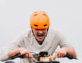 This picture proves that you don’t always have to take the whole thing 100 per cent seriously and doggedly. Why not have a go at a mountain time trial on a bike-share bike for a change?