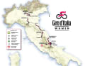 Übersicht über den Streckenverlauf des Giro d'Italia Women