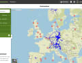 This is what the komoot route planner looks like when the Wandrer.earth overlay is displayed.