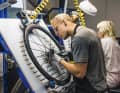 The latest Mavic product, a high-end full carbon wheel, contains a lot of manual labour