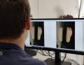 The feet are then measured precisely on the computer.