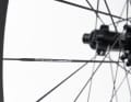 The carbon spokes help to reduce the weight. The wheels should also benefit aerodynamically.