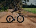 Une chose est sûre : le vélo peut accueillir des pneus d'au moins 57 millimètres de large. En tout cas, outre les pneus Schwalbe, on peut voir sur les photos des pneus VTT Vittoria Terreno de 2,25 pouces.