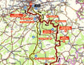 The men's race on the map