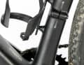 The seatpost itself is located in a second carbon tube, the end of which is clamped low down in the seat tube.