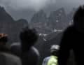 Dunkle Wolken in den Dolomiten bei der Rennrad-Transalp
