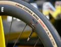 To save weight, the Visma pro rides flatter wheels with 34-millimetre rims.
