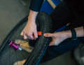 Getting tyres off the rim. With good preparation, a tyre lever is often sufficient.